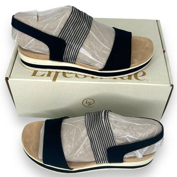 LifeStride Sandals Size 6 Strappy Slingback Walking Shoes Summer Athleisure Flat - Picture 1 of 10